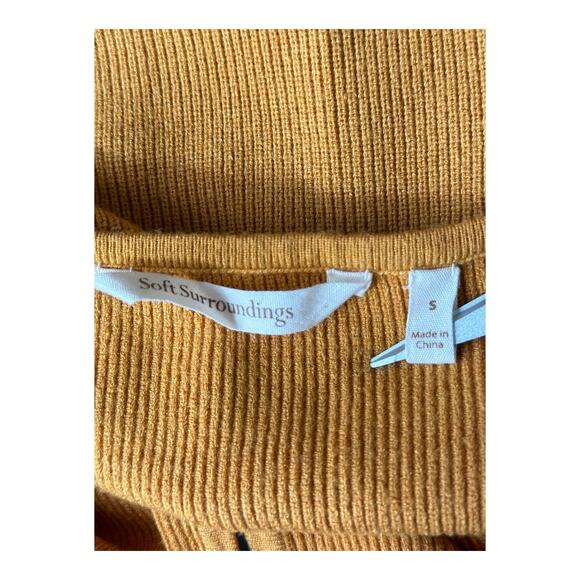 Soft Surroundings Sweater Womens Small Honey Celia Keyhole Knit Cozy Fall Office - Picture 6 of 7